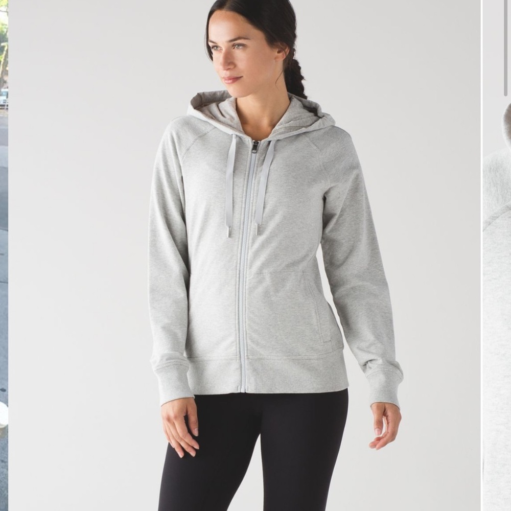 Lululemon Split Hoodie Heathered Light Grey Sz10